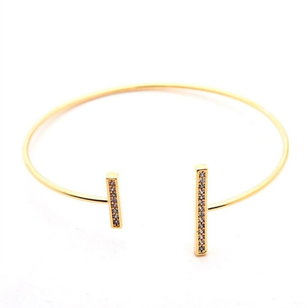 Boutique Jo Open Cuff Bangle Bracelet Gold Delicate Modern
